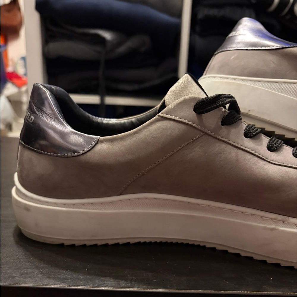 Karl Lagerfeld grey suede leather sneakers / shoes - Picture 7 of 12